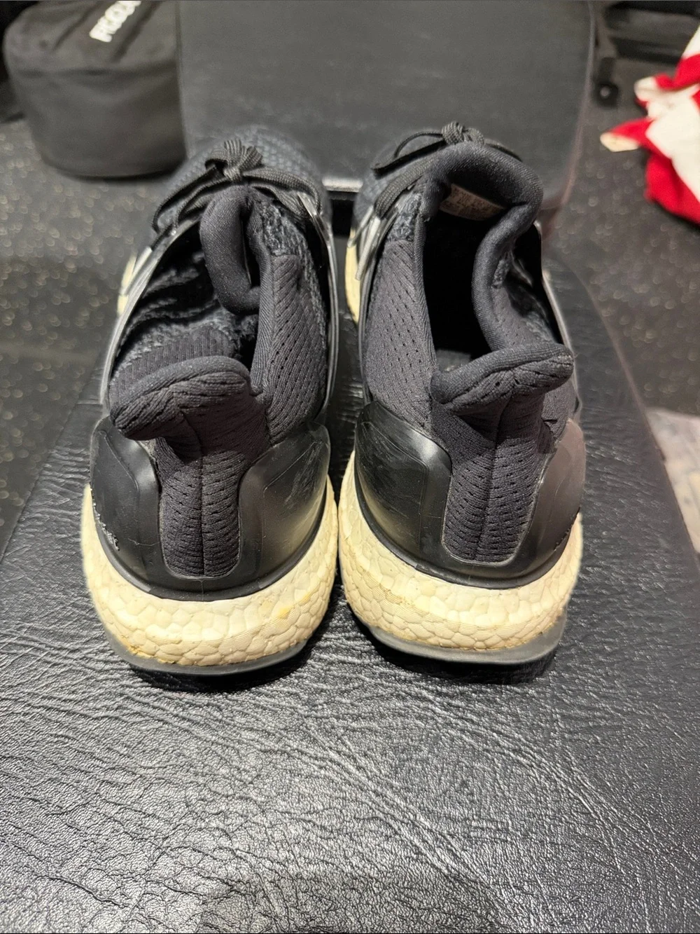 adidas Men’s Black Knit Sneakers with Cream Accents